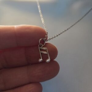 Elegant Silver Music Note Necklace